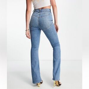 ASOS Design High waist flared jeans.